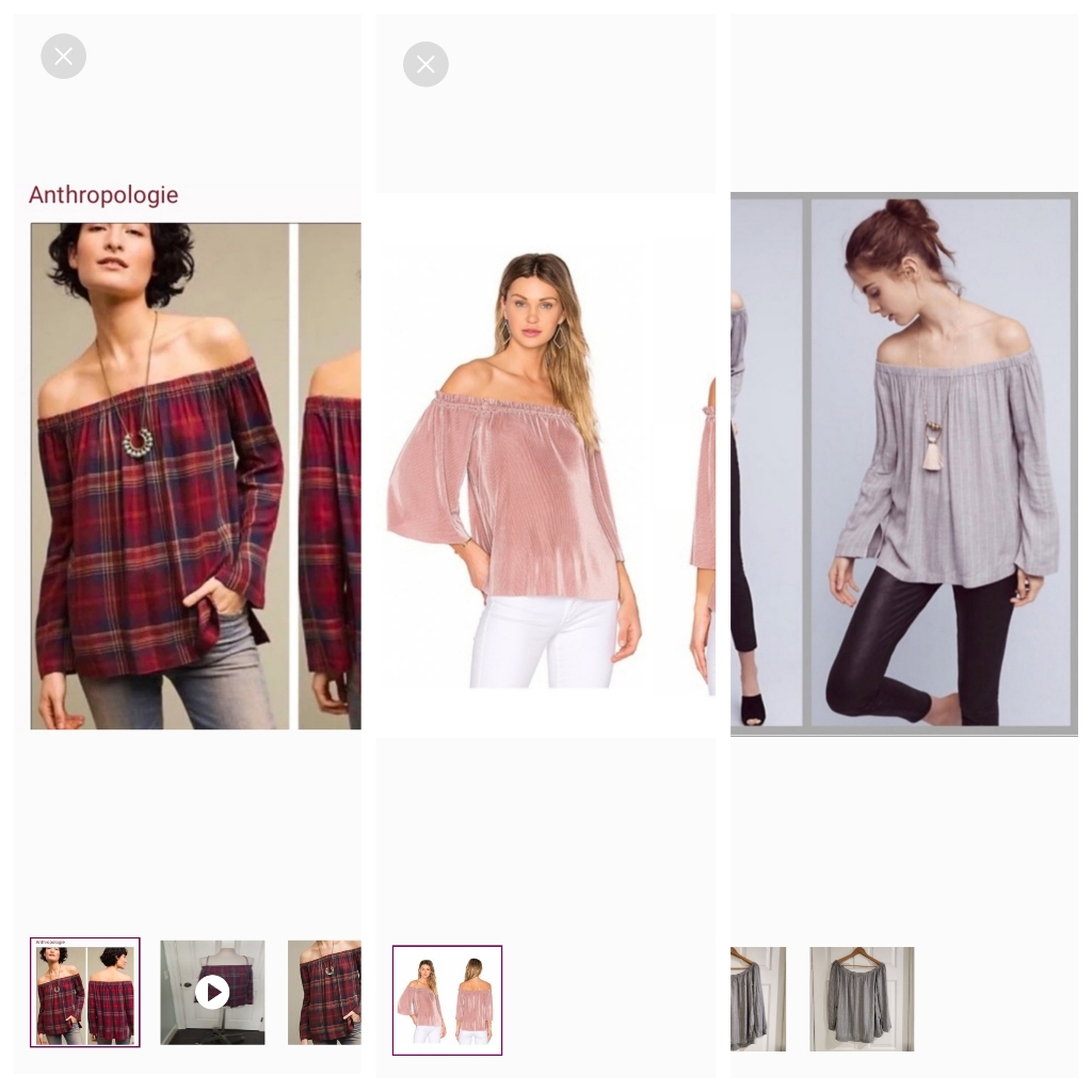 Bundle - 3 Anthropologie Off Shoulder Tops